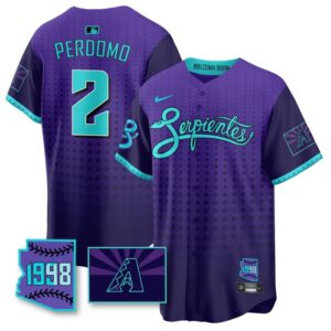 Geraldo Perdomo Jersey #2 Arizona Diamondbacks Serpientes City Connect Stitched Purple