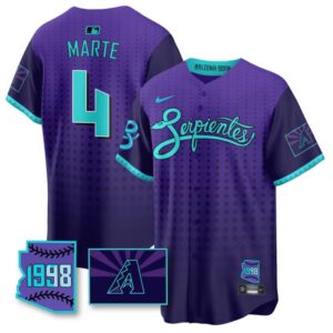 Ketel Marte Jersey #4 Arizona Diamondbacks Serpientes City Connect Stitched Purple