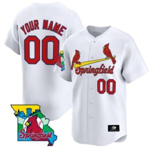 Custom Springfield Cardinals Jersey Name and Number White All Stitched
