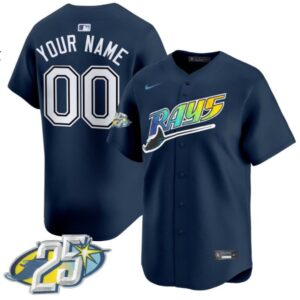 Custom Tampa Bay Rays Jersey Name and Number Navy All Stitched