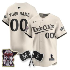 Custom Minnesota Twins Jersey Name and Number Alternate Limited Stitched Cream