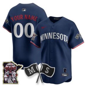 Custom Minnesota Twins Jersey Name and Number Alternate Limited Stitched Navy