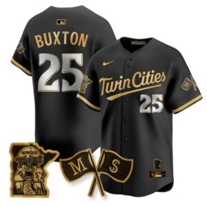 Byron Buxton Jersey #25 Minnesota Twins Alternate Limited Stitched Black Gold