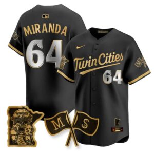 Jose Miranda Jersey #64 Minnesota Twins Alternate Limited Stitched Black Gold