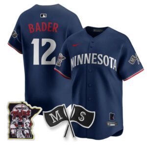 Harrison Bader Jersey #12 Minnesota Twins Alternate Limited Stitched Navy