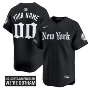 Custom New York Yankees Jersey Gothic Legacy Edition Vapor Premier Stitched Black