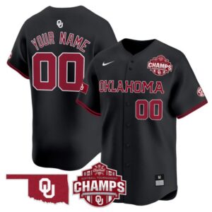 Custom Oklahoma Sooners Jersey 2025 SEC Softball Tournament Champions Patch Stitched Black
