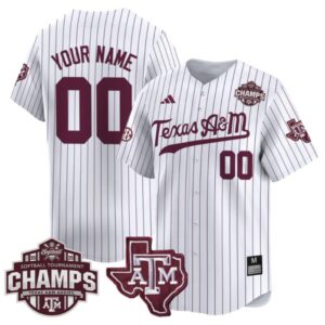 Custom Texas A&M Aggies Jersey 2025 SEC Softball Champions Patch Vapor Stitched Pinstripe