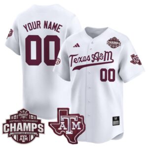 Custom Texas A&M Aggies Jersey 2025 SEC Softball Champions Patch Vapor Stitched White