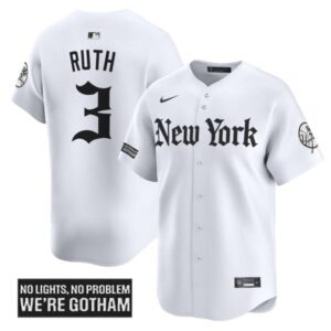 Babe Ruth Jersey #3 New York Yankees Gothic Legacy Edition Vapor Premier Stitched White