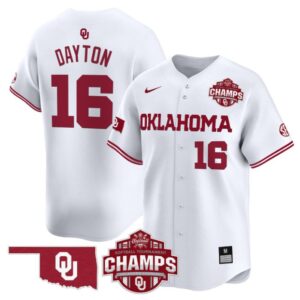 Abigale Dayton Jersey #16 Oklahoma Sooners 2025 SEC Champions Patch Limited Stitched White