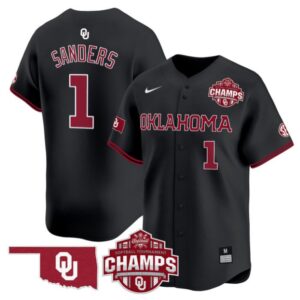 Cydney Sanders Jersey #1 Oklahoma Sooners 2025 SEC Champions Patch Limited Stitched Black