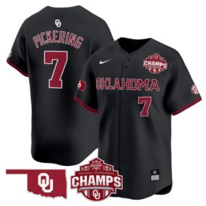 Kasidi Pickering Jersey #7 Oklahoma Sooners 2025 SEC Champions Patch Limited Stitched Black