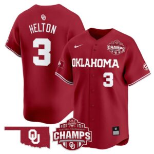 Chaney Helton Jersey #3 Oklahoma Sooners 2025 SEC Champions Patch Limited Stitched Crimson