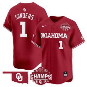 Cydney Sanders Jersey #1 Oklahoma Sooners 2025 SEC Champions Patch Limited Stitched Crimson