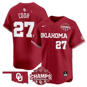 Hannah Coor Jersey #27 Oklahoma Sooners 2025 SEC Champions Patch Limited Stitched Crimson