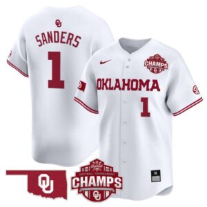 Cydney Sanders Jersey #1 Oklahoma Sooners 2025 SEC Champions Patch Limited Stitched White