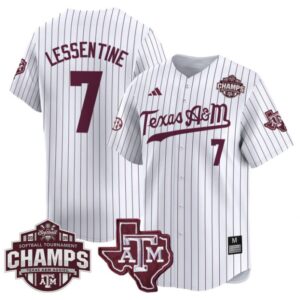 Sydney Lessentine Jersey #7 Texas A&M Aggies 2025 SEC Champions Patch Limited Stitched Pinstripe