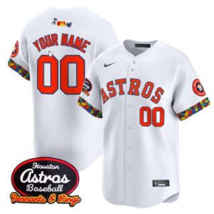 Custom Houston Astros Jersey El Tiempo Cantina Vapor Premier Limited Stitched White