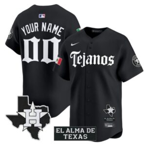 Custom Houston Astros Jersey Mexico Tejano Barrio Style Vapor Premier Limited Stitched Black