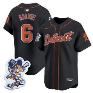 Al Kaline Jersey #6 Detroit Tigers Paws Patch Vapor Premier Limited Stitched Black