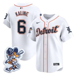 Al Kaline Jersey #6 Detroit Tigers Paws Patch Vapor Premier Limited Stitched White