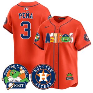 Jeremy Pena Jersey #3 Houston Astros Orbit Vapor Premier Limited Stitched Orange