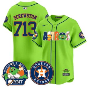 Screwston Jersey #713 Houston Astros Orbit Vapor Premier Limited Stitched Green