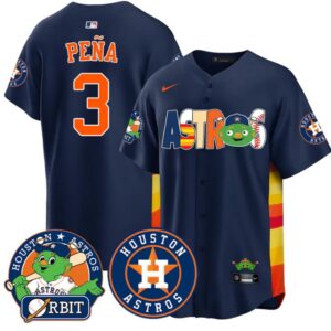 Jeremy Pena Jersey #3 Houston Astros Orbit Vapor Premier Limited Stitched Navy