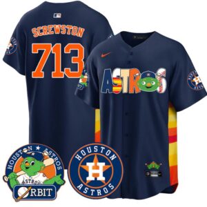 Screwston Jersey #713 Houston Astros Orbit Vapor Premier Limited Stitched Navy