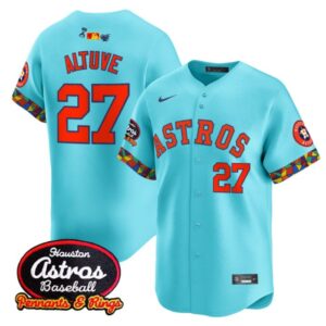 Jos? Altuve Jersey #27 Houston Astros x El Tiempo Cantina Vapor Premier Limited Stitched Teal