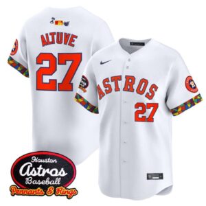 Jos? Altuve Jersey #27 Houston Astros x El Tiempo Cantina Vapor Premier Limited Stitched White