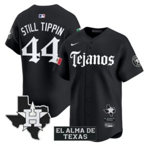 Still Tippin Jersey #44 Houston Astros Mexico Tejano Barrio Style Vapor Limited Stitched Black