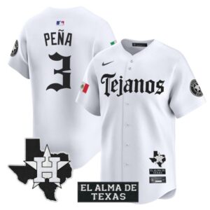 Jeremy Pena Jersey #3 Houston Astros Mexico Tejano Barrio Style Vapor Limited Stitched White