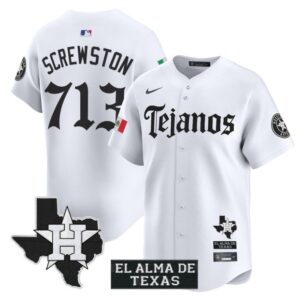 Screwston Jersey #713 Houston Astros Mexico Tejano Barrio Style Vapor Limited Stitched White