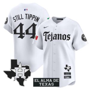 Still Tippin Jersey #44 Houston Astros Mexico Tejano Barrio Style Vapor Limited Stitched White