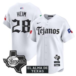 Jonah Heim Jersey #28 Texas Rangers Mexico Tejano Barrio Style Vapor Limited Stitched WHite
