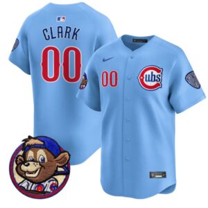 Clark Jersey #00 Chicago Cubs Clark Patch Vapor Premier Limited Stitched Blue