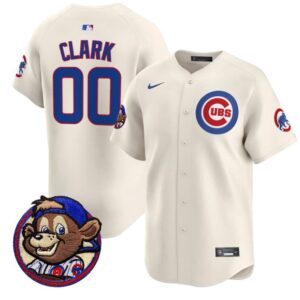 Clark Jersey #00 Chicago Cubs Clark Patch Vapor Premier Limited Stitched Cream