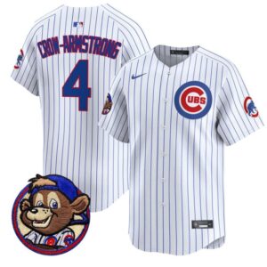 Pete Crow-Armstrong Jersey #4 Chicago Cubs Clark Patch Vapor Premier Limited Stitched Pinstripe