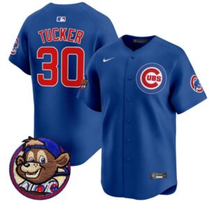 Kyle Tucker Jersey #30 Chicago Cubs Clark Patch Vapor Premier Limited Stitched Royal