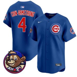 Pete Crow-Armstrong Jersey #4 Chicago Cubs Clark Patch Vapor Premier Limited Stitched Royal