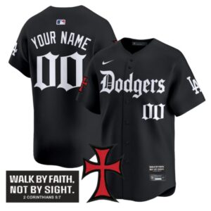 Custom Dodgers Jersey Faith Glory Edition Vapor Premier Limited Stitched Black