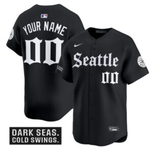 Custom Seattle Mariners Jersey Deep Sea Gothic Edition Vapor Premier Limited Stitched Black