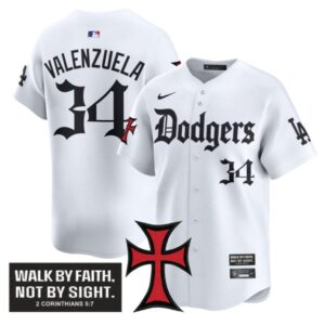 Fernando Valenzuela Jersey #34 Dodgers Faith Glory Edition Vapor Premier Limited Stitched White