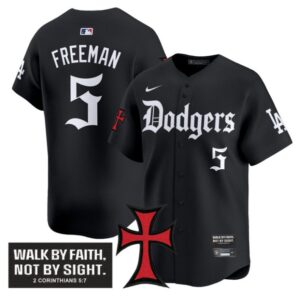Freddie Freeman Jersey #5 Dodgers Faith Glory Edition Vapor Premier Limited Stitched Black