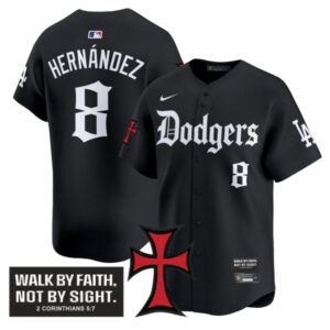 Kike Hernandez Jersey #8 Dodgers Faith Glory Edition Vapor Premier Limited Stitched Black
