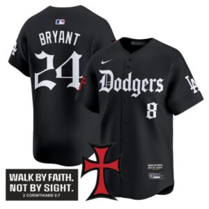 Kobe Bryant Jersey #24 Dodgers Faith Glory Edition Vapor Premier Limited Stitched Black