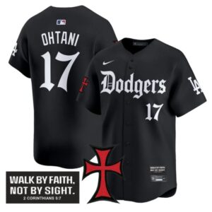 Shohei Ohtani Jersey #17 Dodgers Faith Glory Edition Vapor Premier Limited Stitched Black