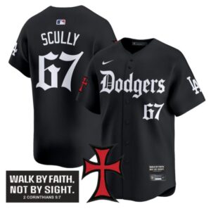 Vin Scully Jersey #67 Dodgers Faith Glory Edition Vapor Premier Limited Stitched Black